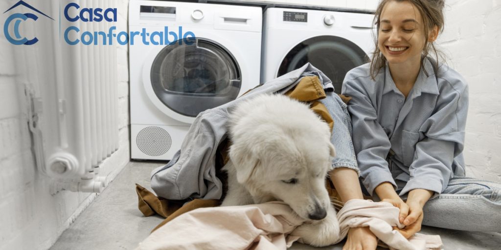 Quitar pelos de perro o gato de la ropa en la lavadora